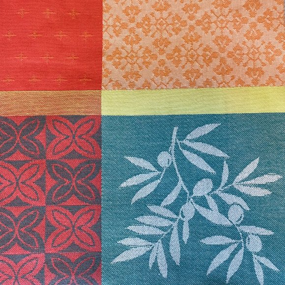 Jacquard Woven Pastel Multi Color Rectangular Cotton French Tablecloth - Picture 1 of 10